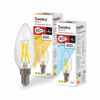 Светодиодная лампа Sweko 17 серия 17LED-C35-4W-230-4000K-E14-CL